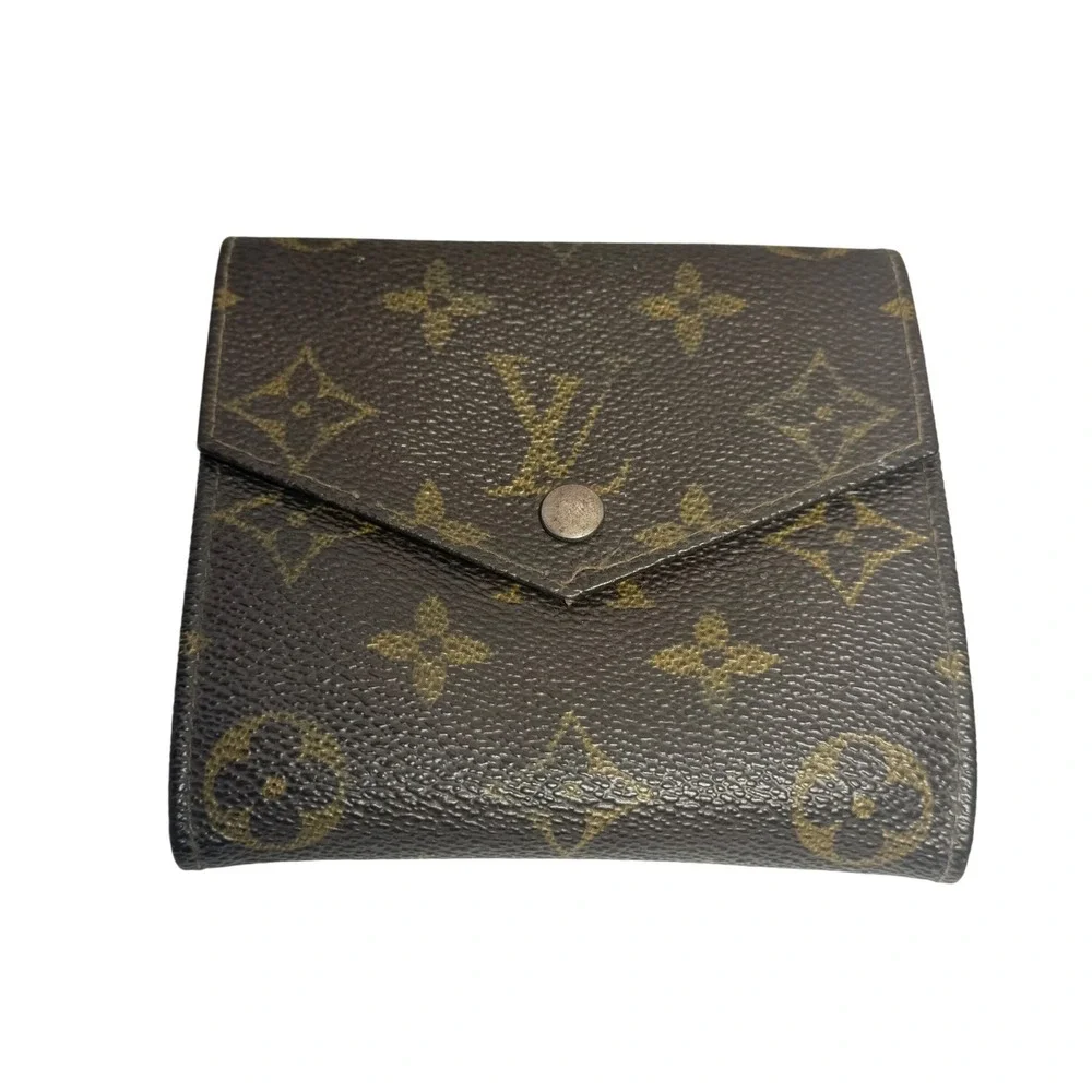 VTG Louis Vuitton Wallet Brown Monogram Porte Billets Cartes Credit 80's
